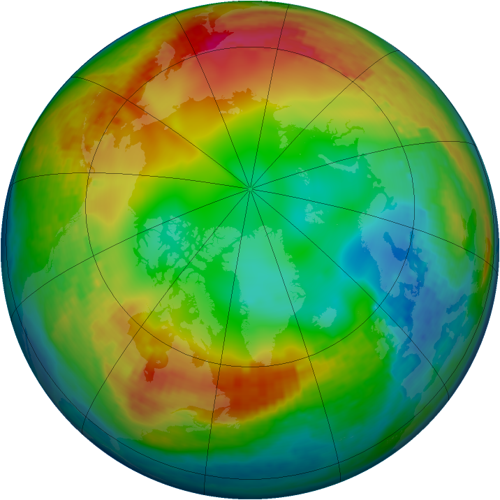 Arctic ozone map for 15 January 2003